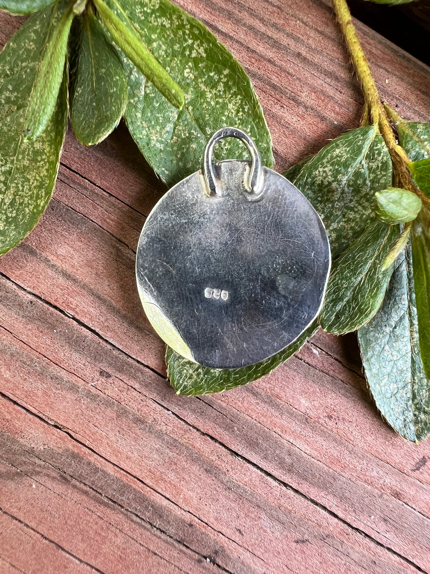 Sterling Silver and Unakite Pendant