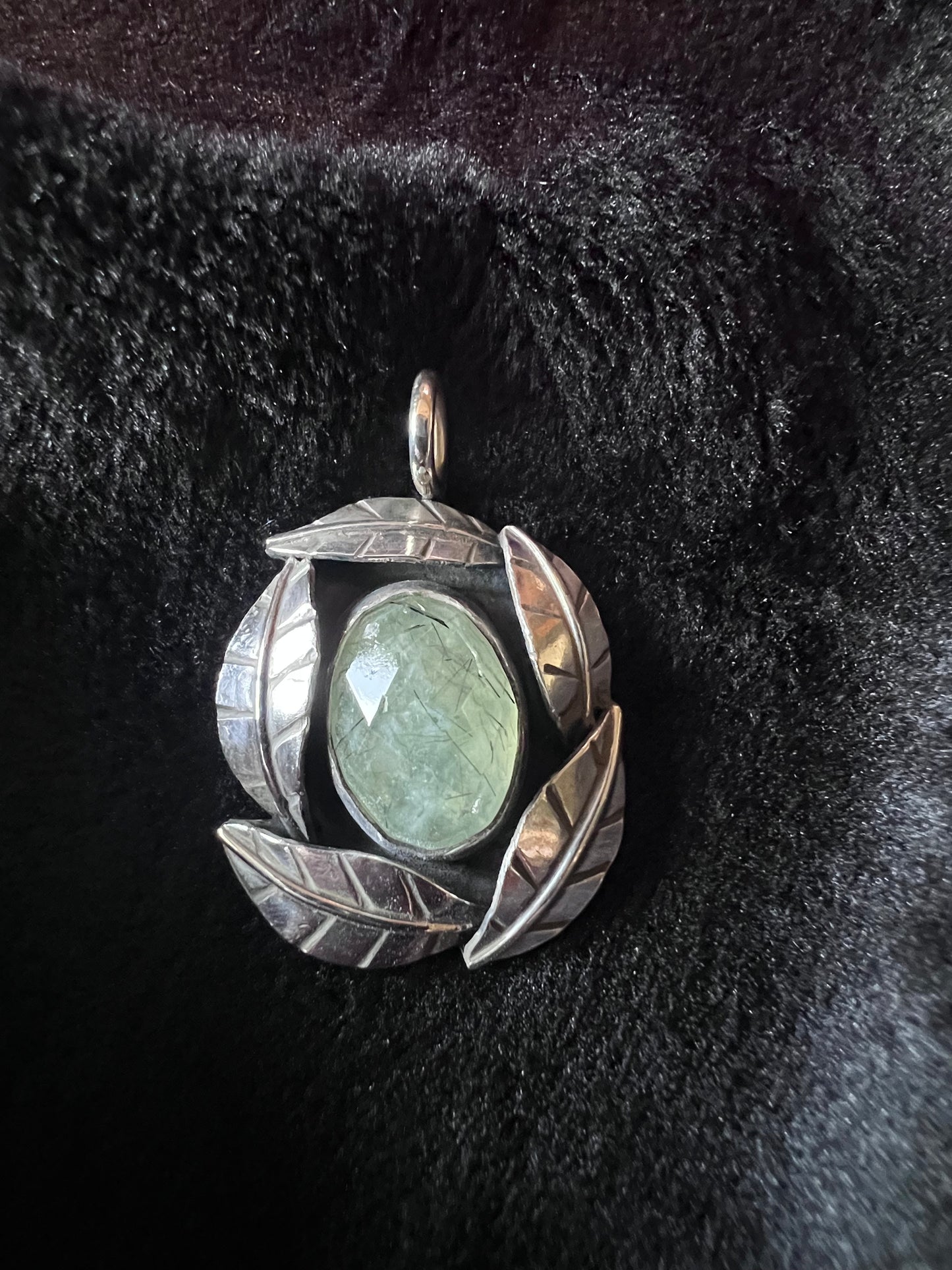 Sterling Silver and Prehnite Pendant