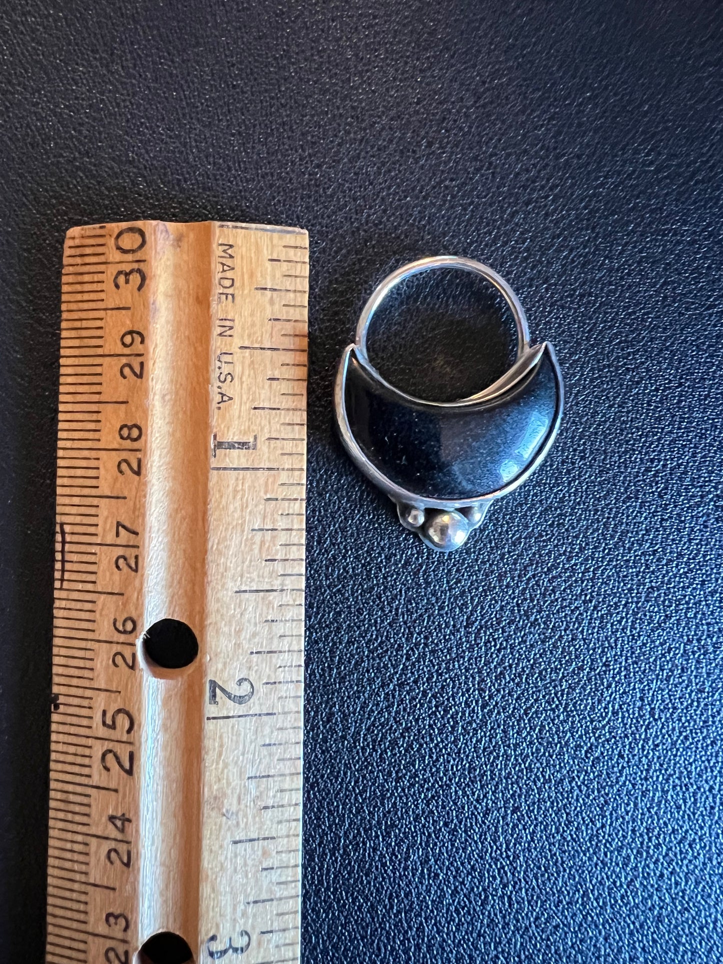 Sterling Silver and Black Onyx Moon Pendant