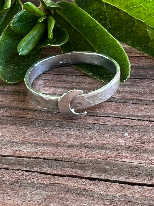 Sterling Silver Moon Ring