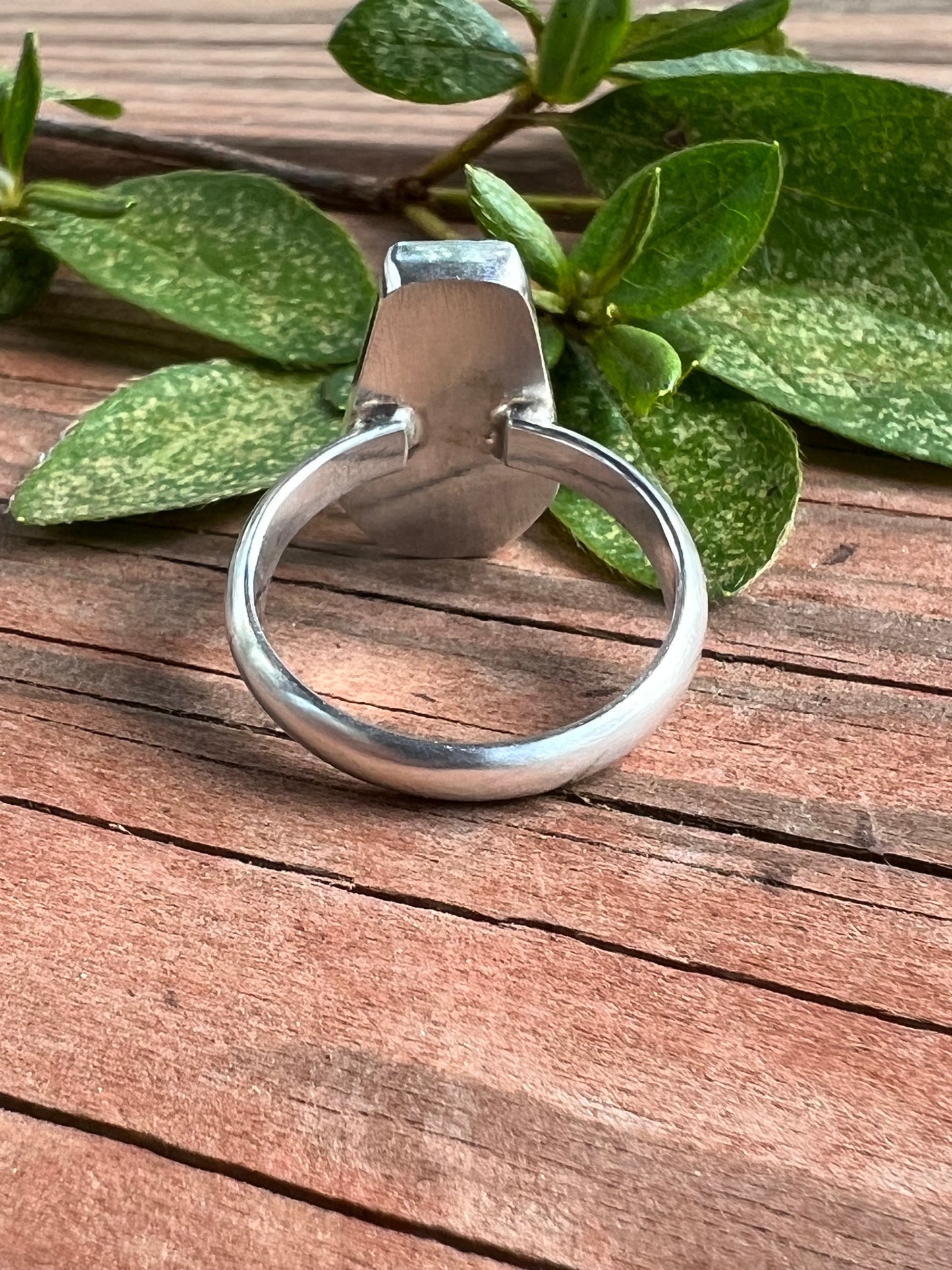 Sterling Silver and Silver Sheen Obsidian Coffin Ring