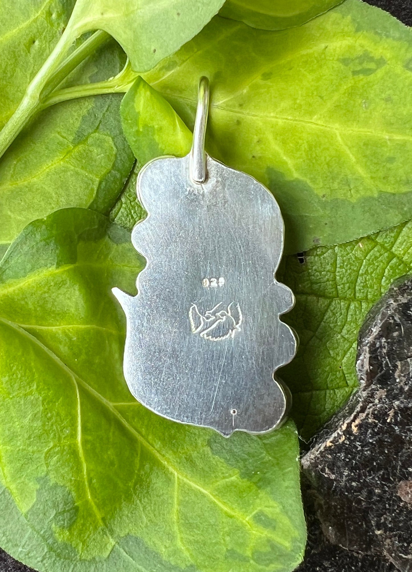 Sterling Silver and Moss Agate Pendant