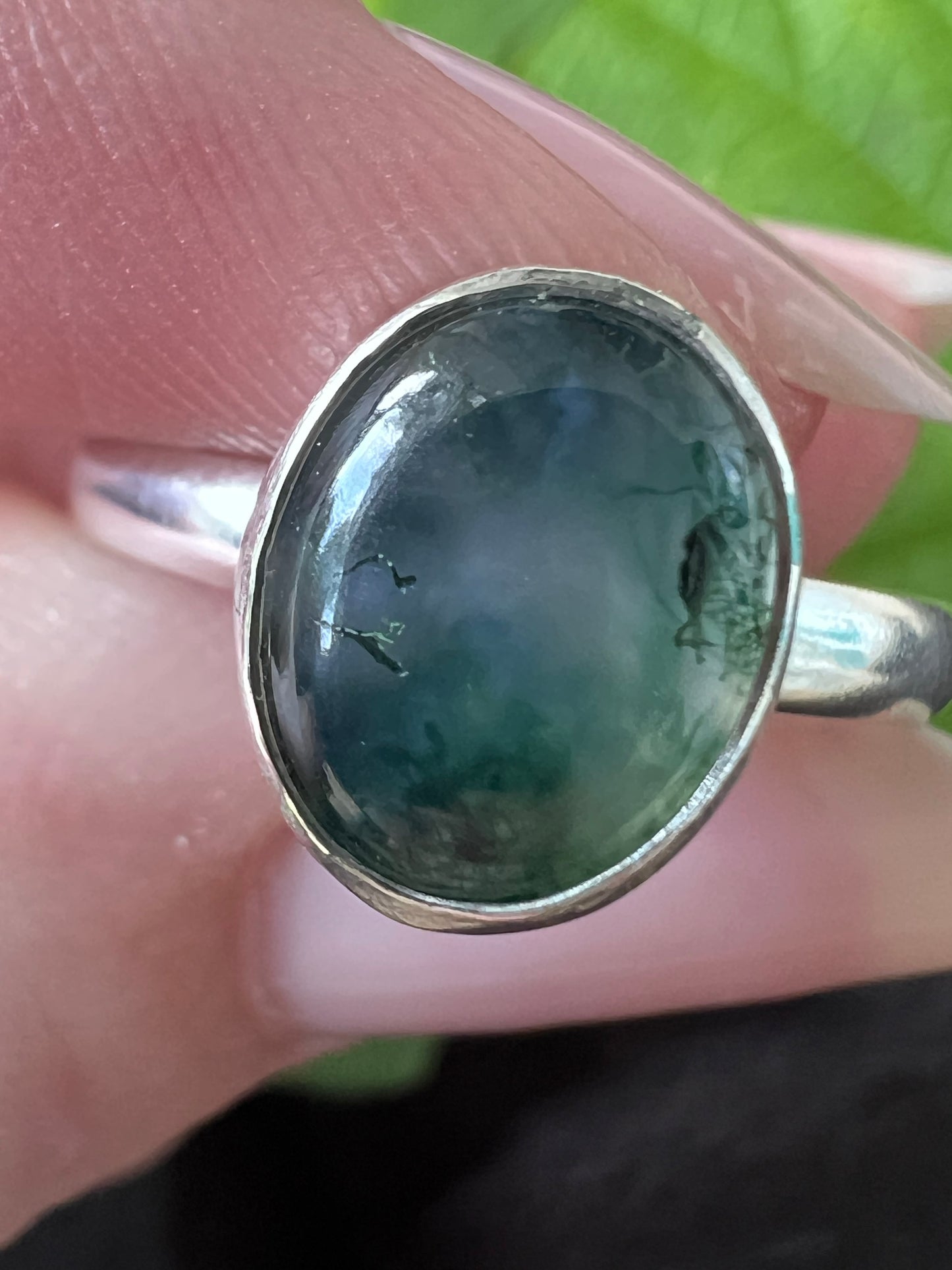 Sterling Silver Moss Agate Ring