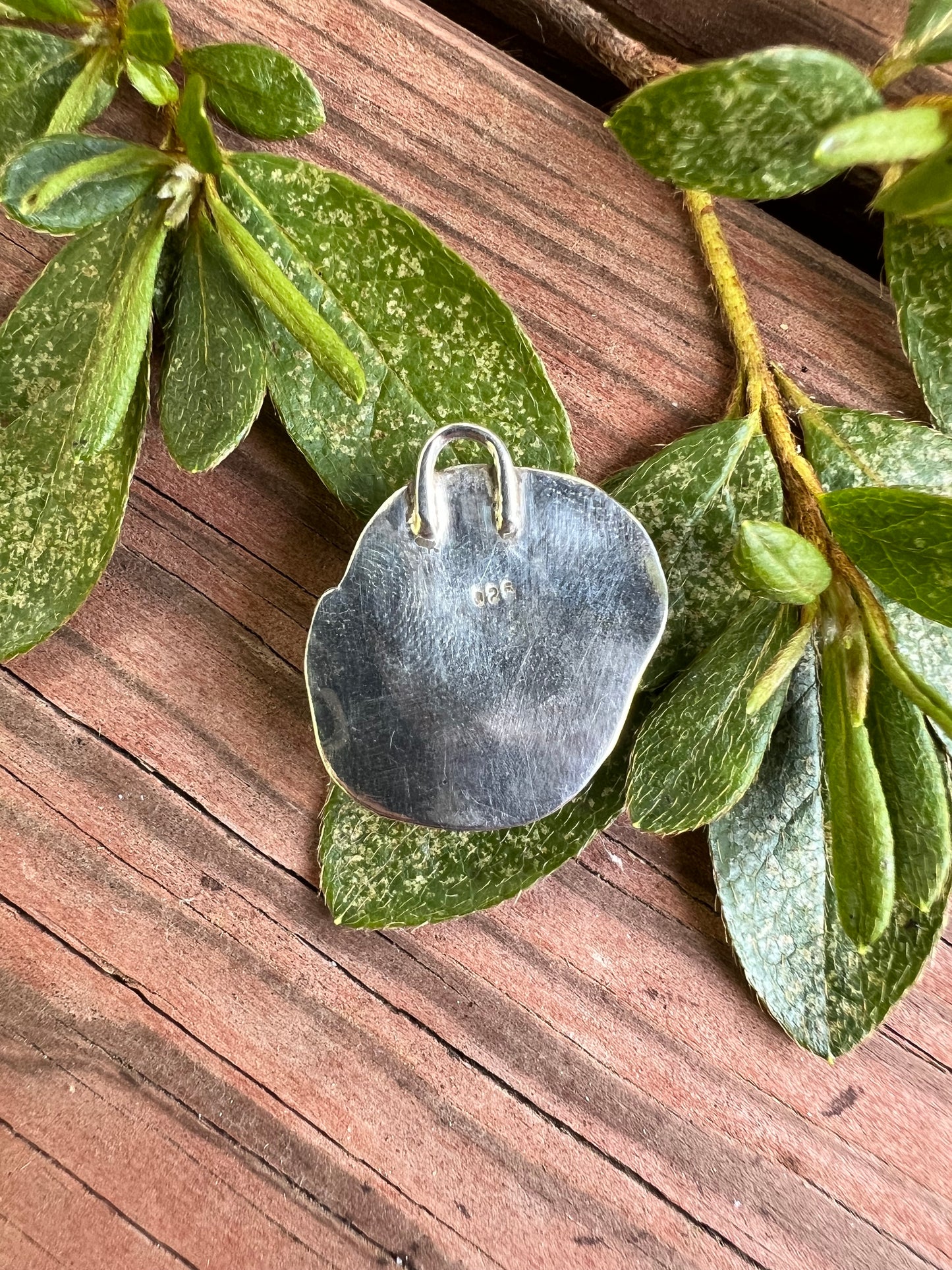 Sterling Silver and Moss Agate Pendant