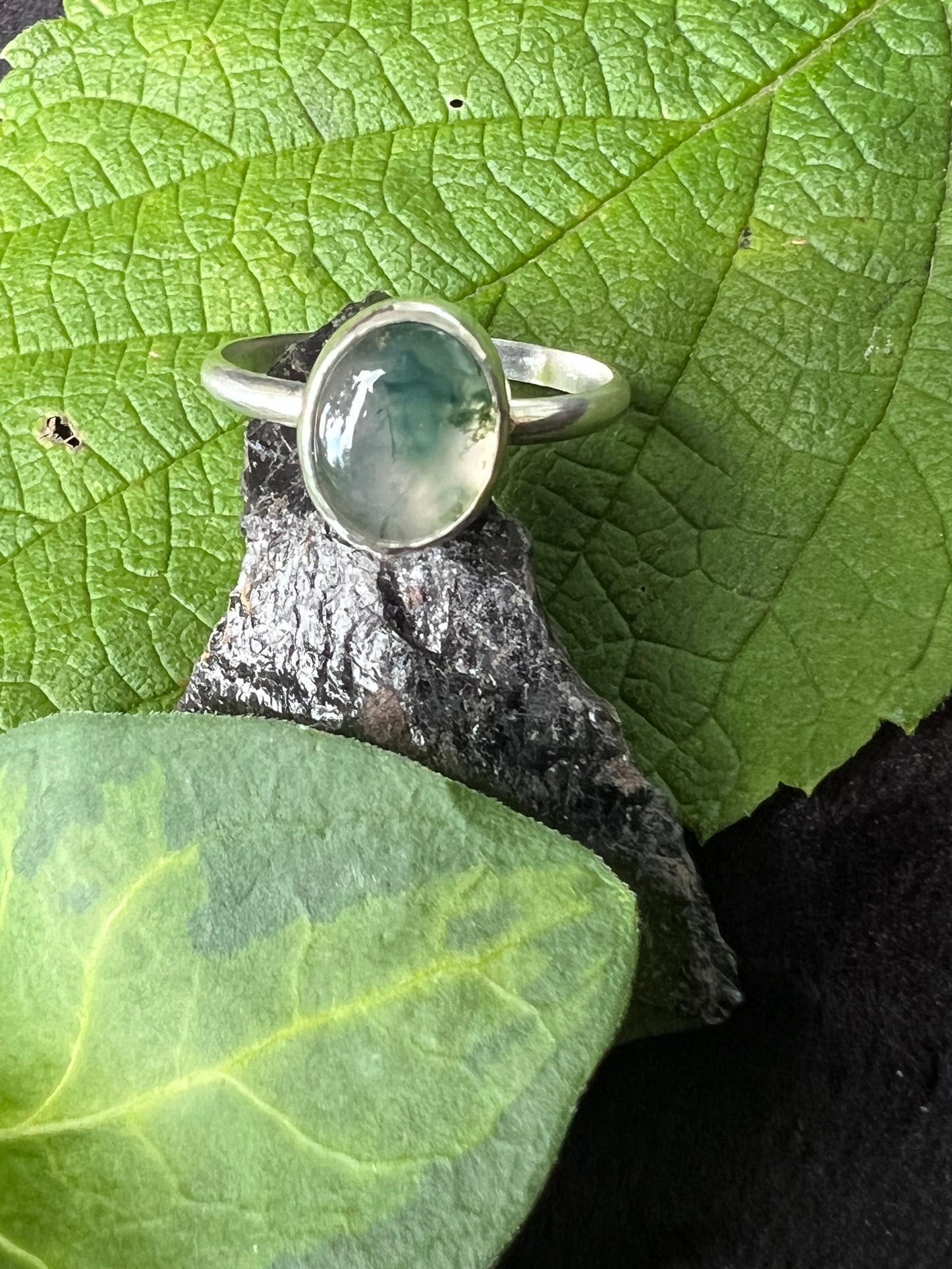 Sterling Silver Moss Agate Ring
