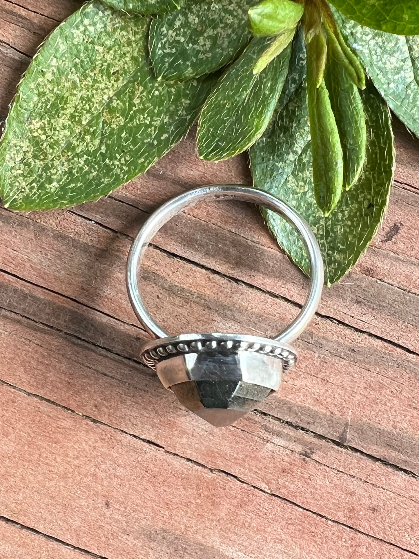 Sterling Silver and Pyrite Coffin Ring