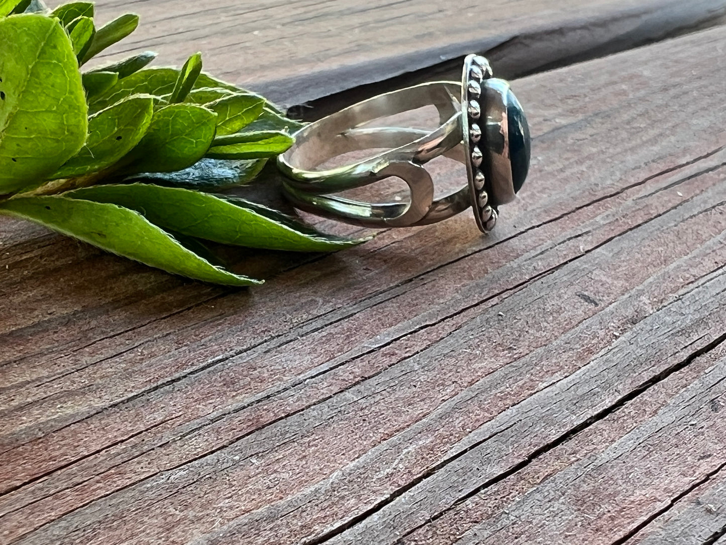 Sterling Silver and Blue Apatite Ring