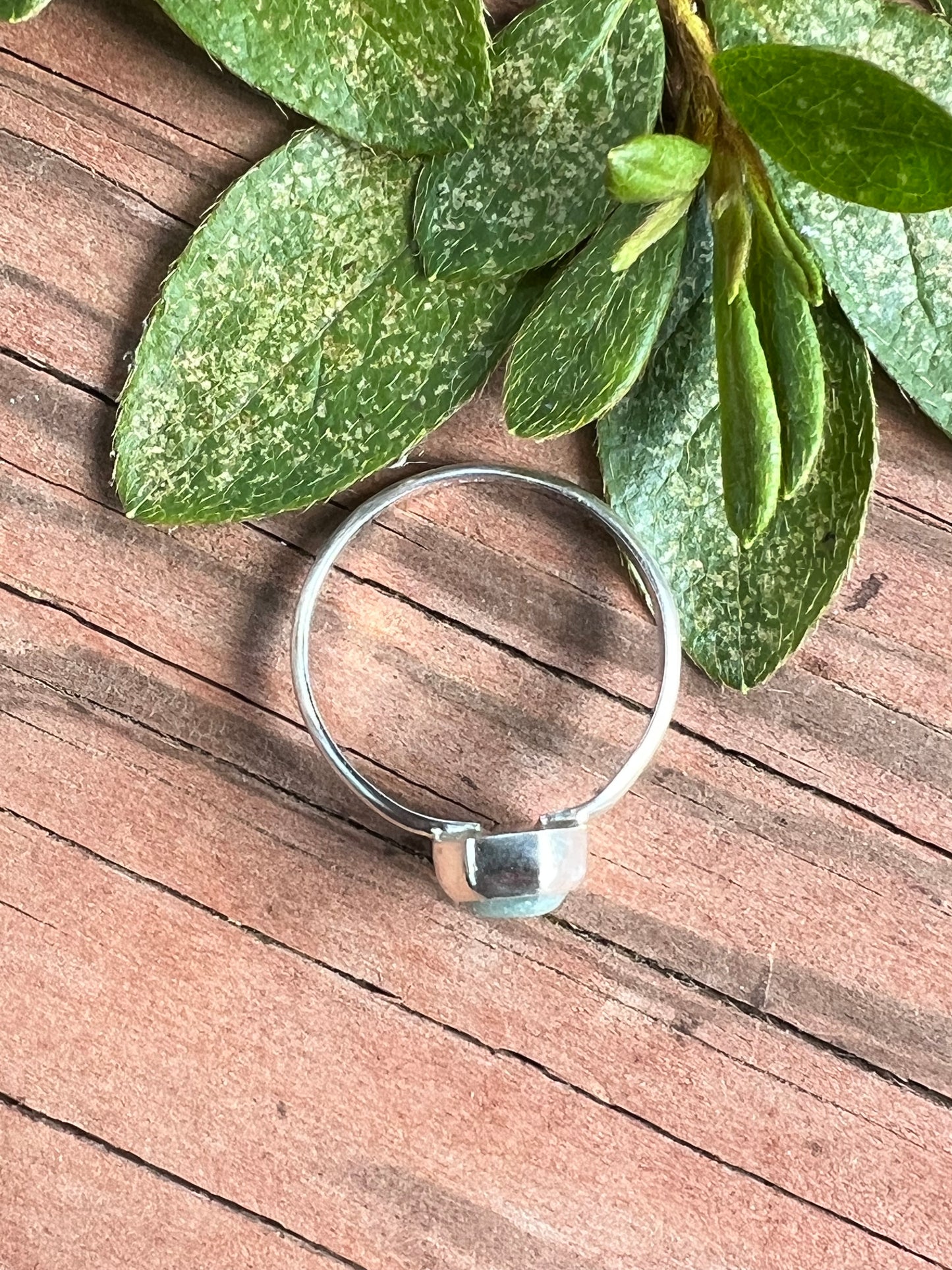Sterling Silver and Green Aventurine Coffin Ring