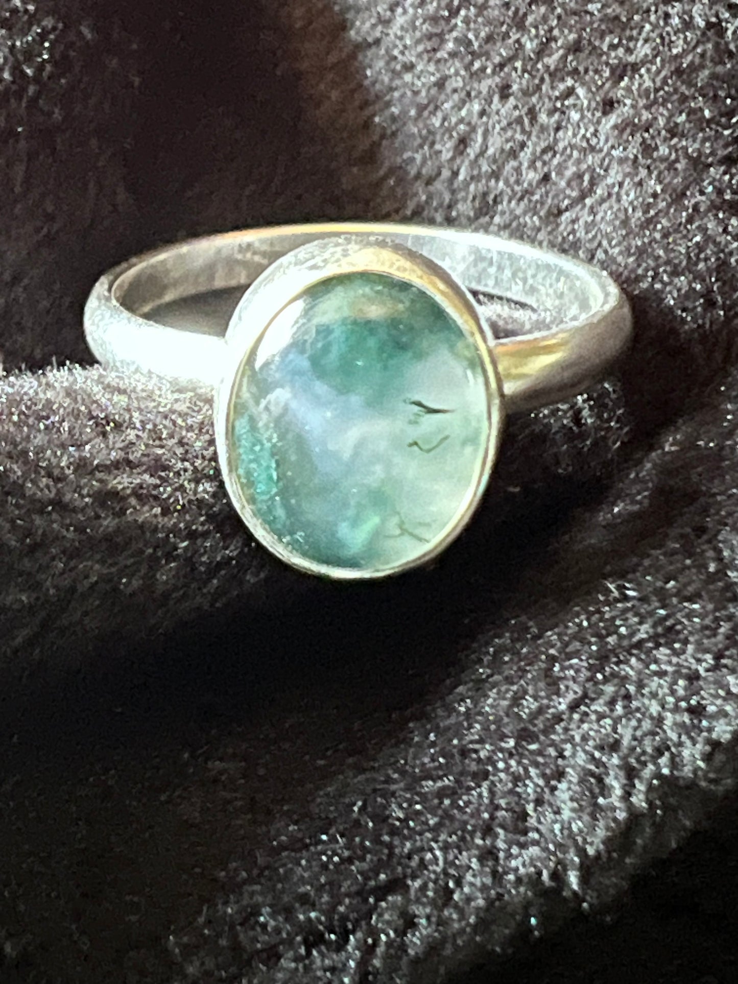 Sterling Silver Moss Agate Ring