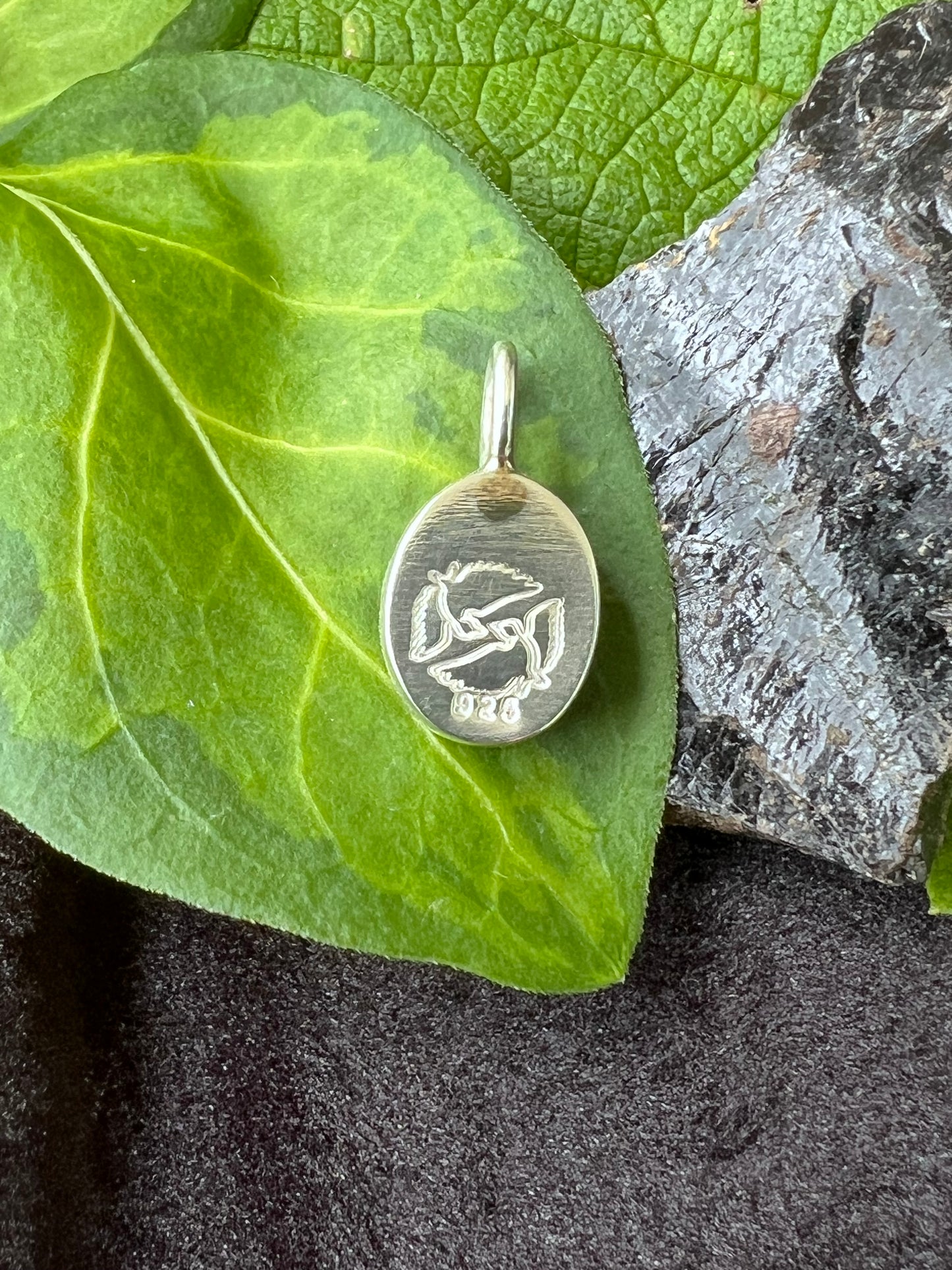 Sterling Silver and Moss Agate Pendant