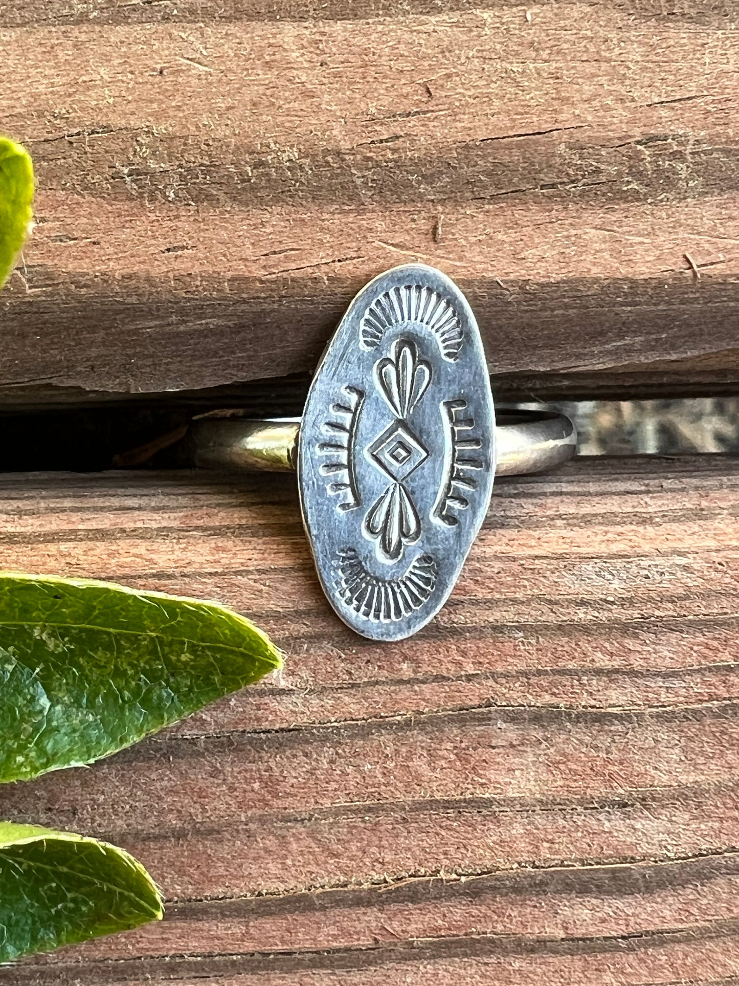 Sterling Silver Stamped Design Ring