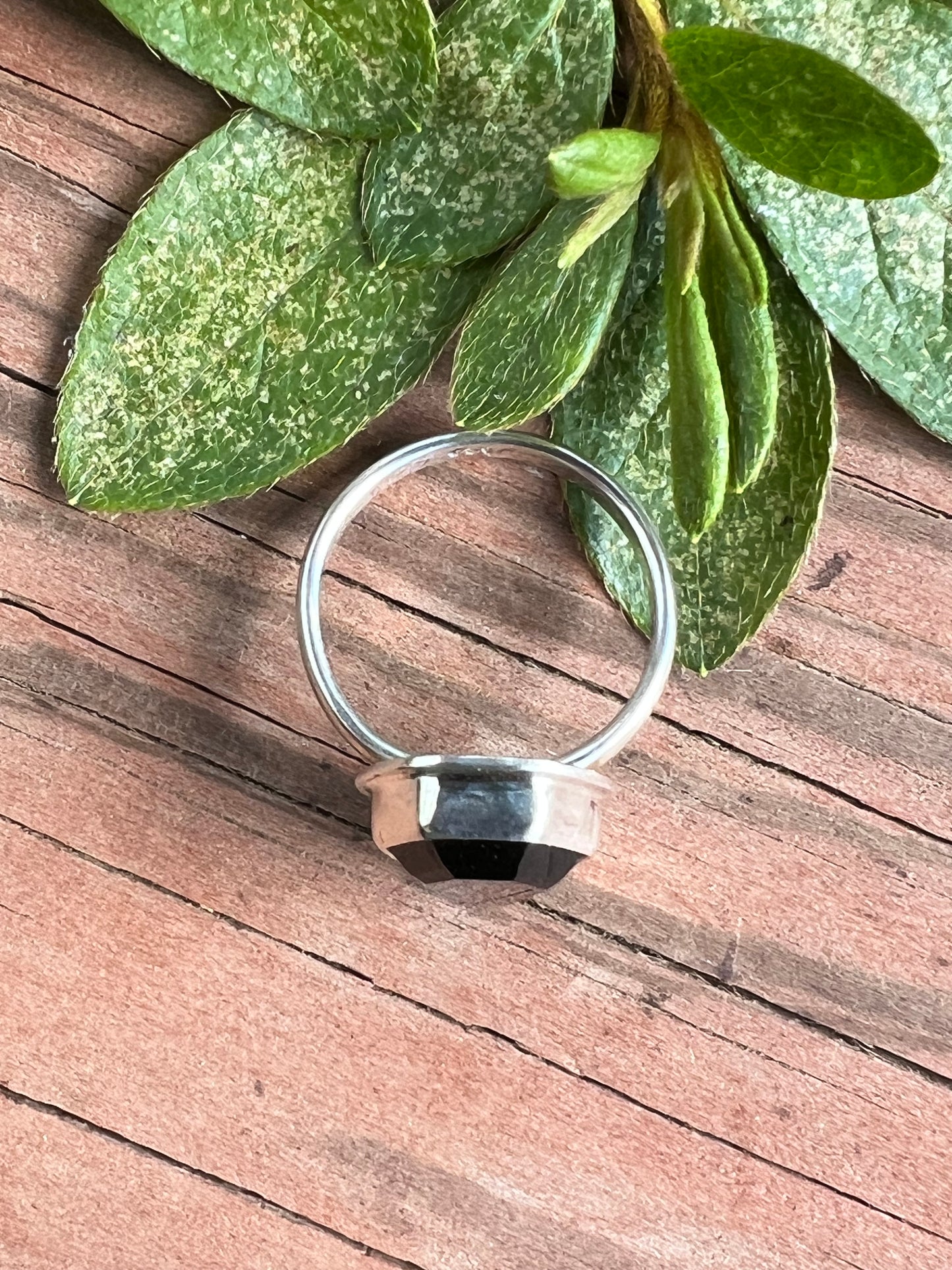 Sterling Silver and Black Onyx Coffin Ring