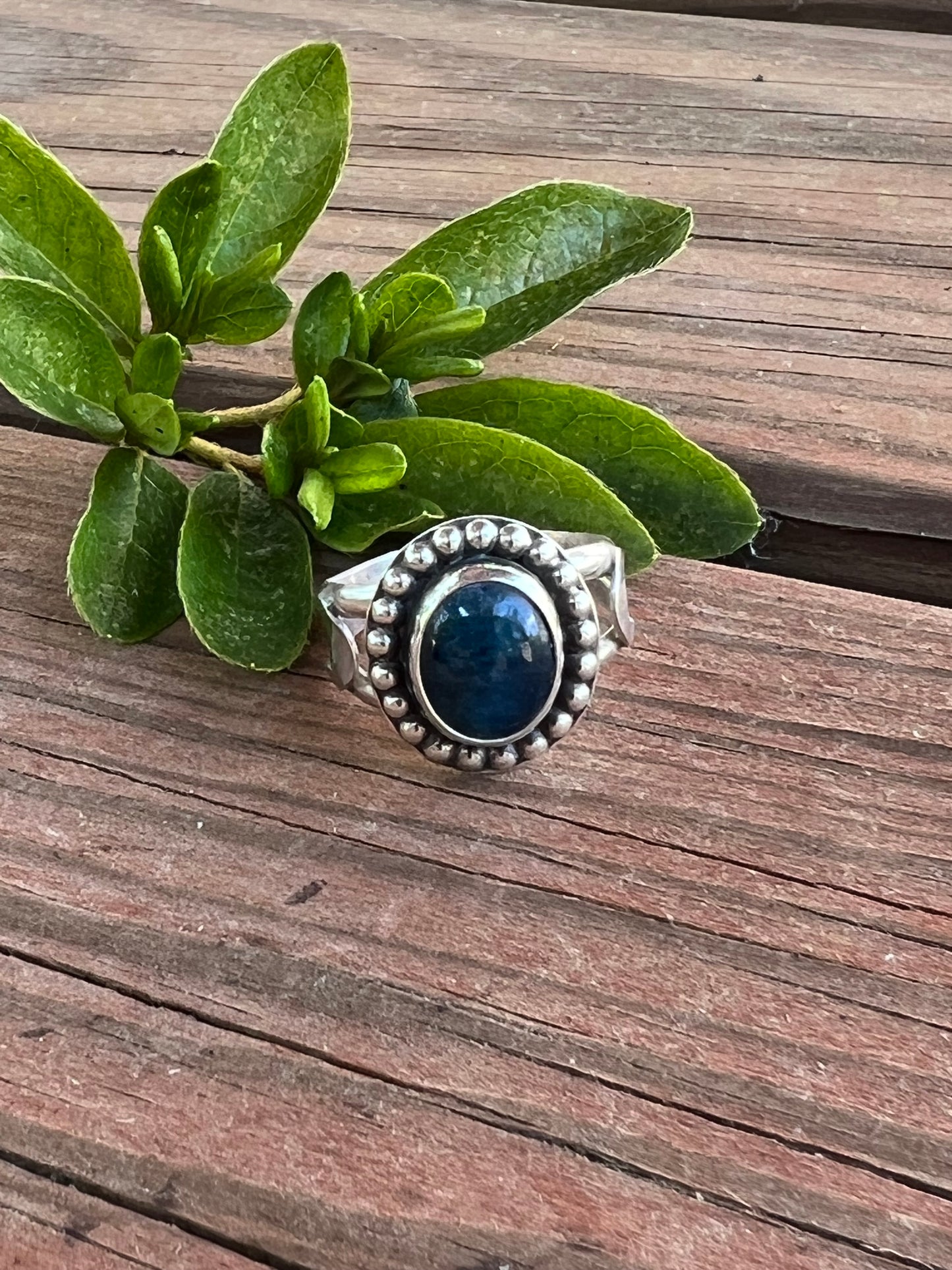Sterling Silver and Blue Apatite Ring