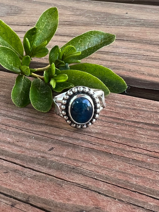 Sterling Silver and Blue Apatite Ring
