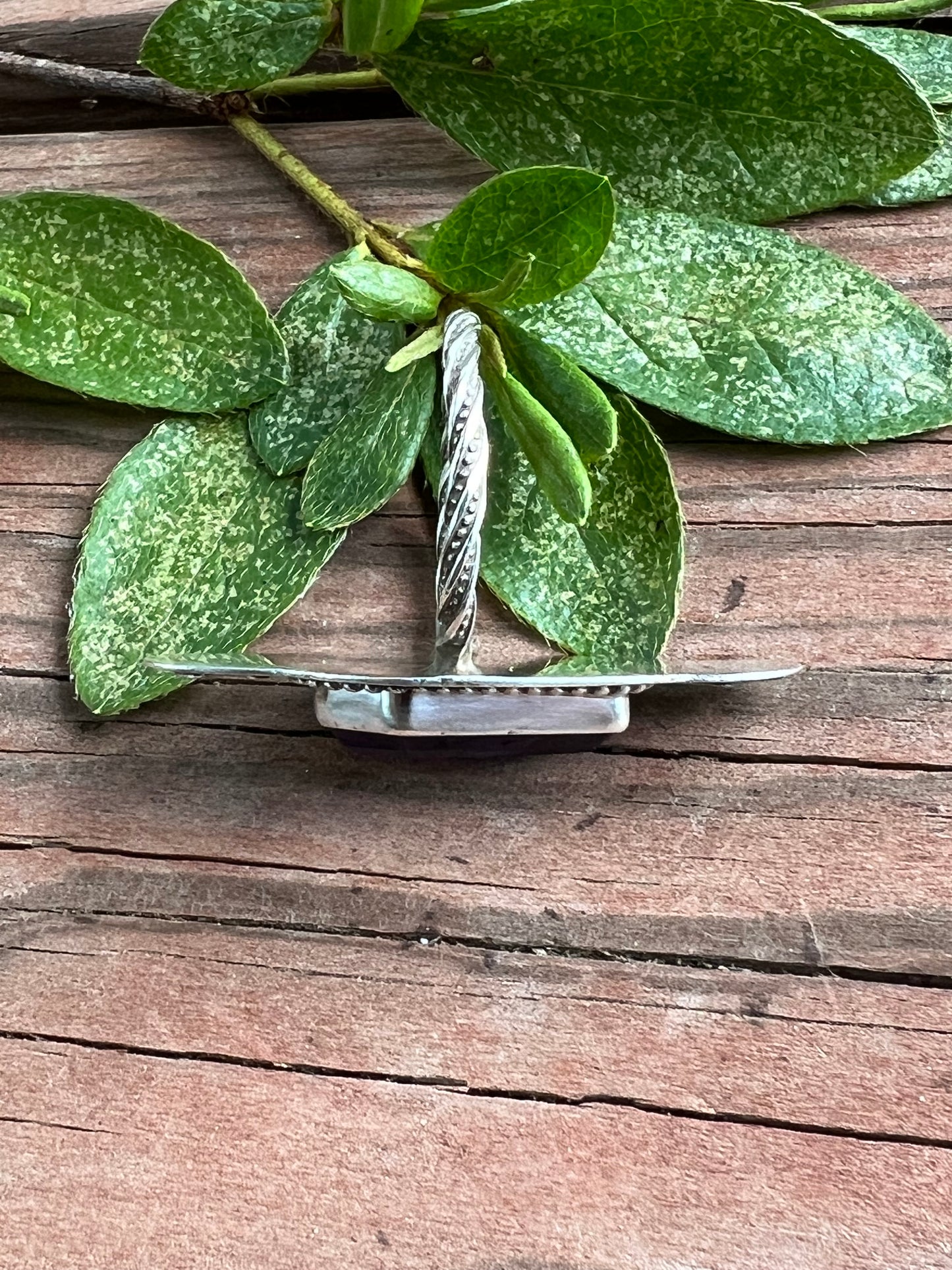 Sterling Silver and Amethyst Coffin Ring