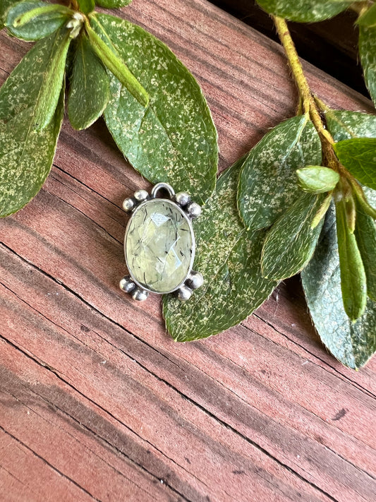 Sterling Silver and Prehnite Pendant