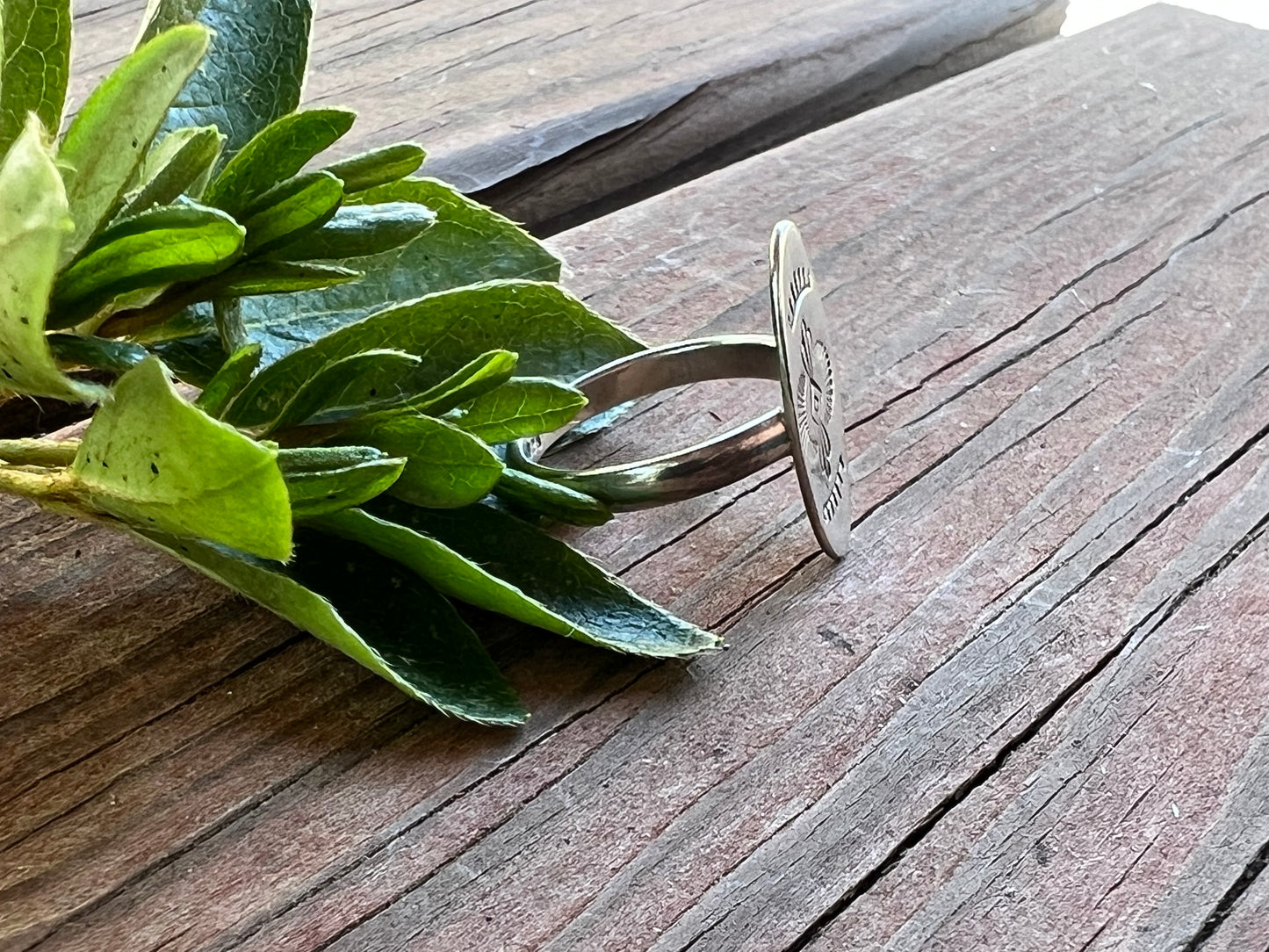 Sterling Silver Stamped Design Ring