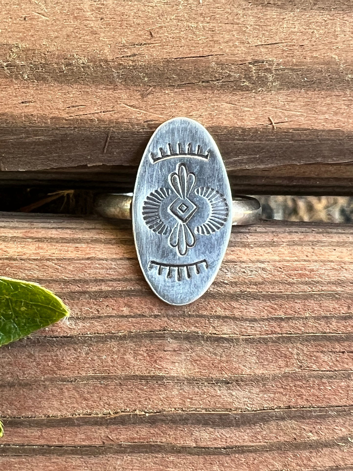 Sterling Silver Stamped Design Ring