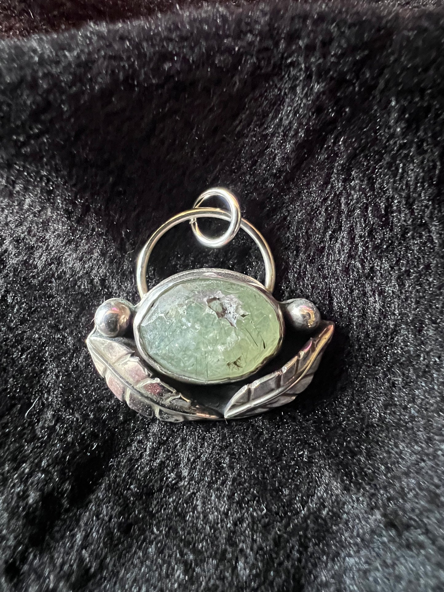 Sterling Silver and Prehnite Pendant