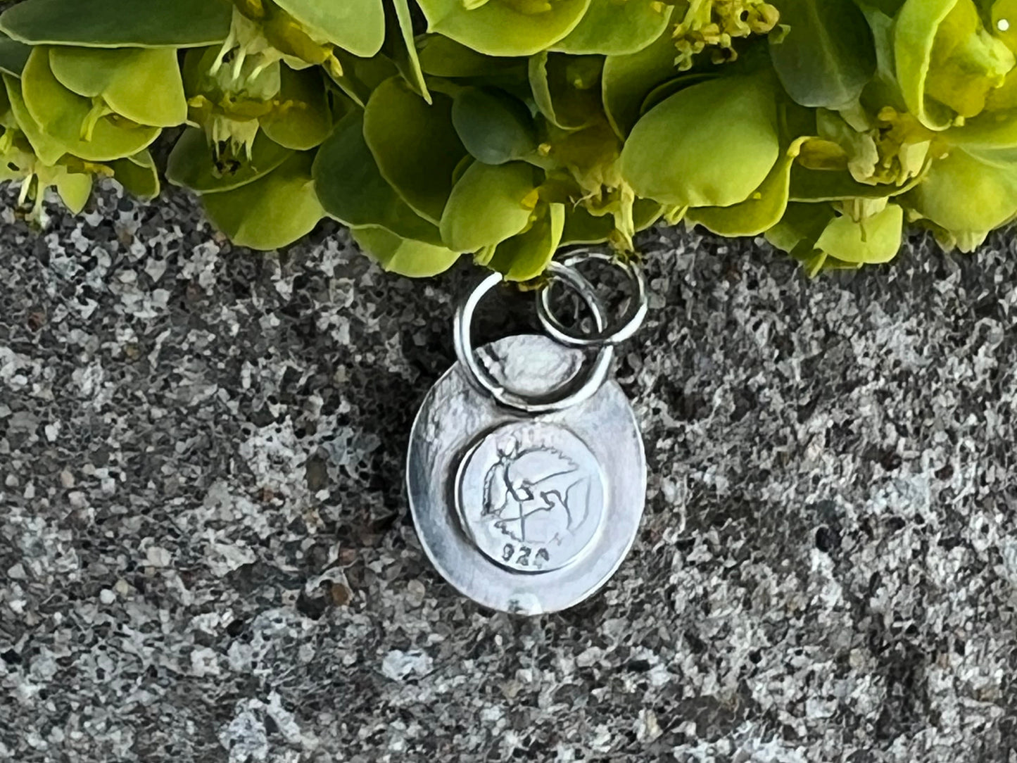 Sterling Silver Snake and Leaf Pendant