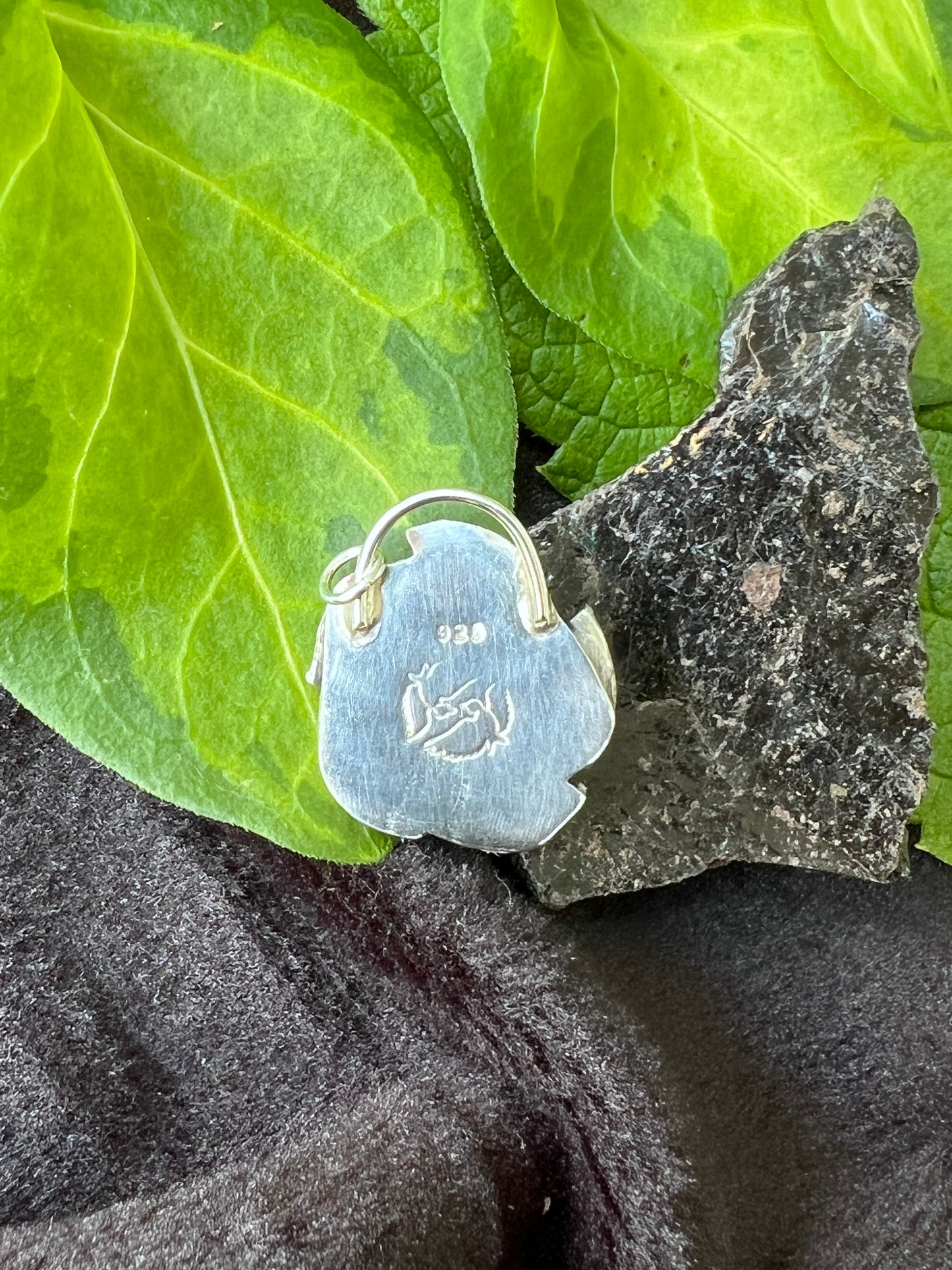 Sterling Silver and Seraphinite Leafy Pendant