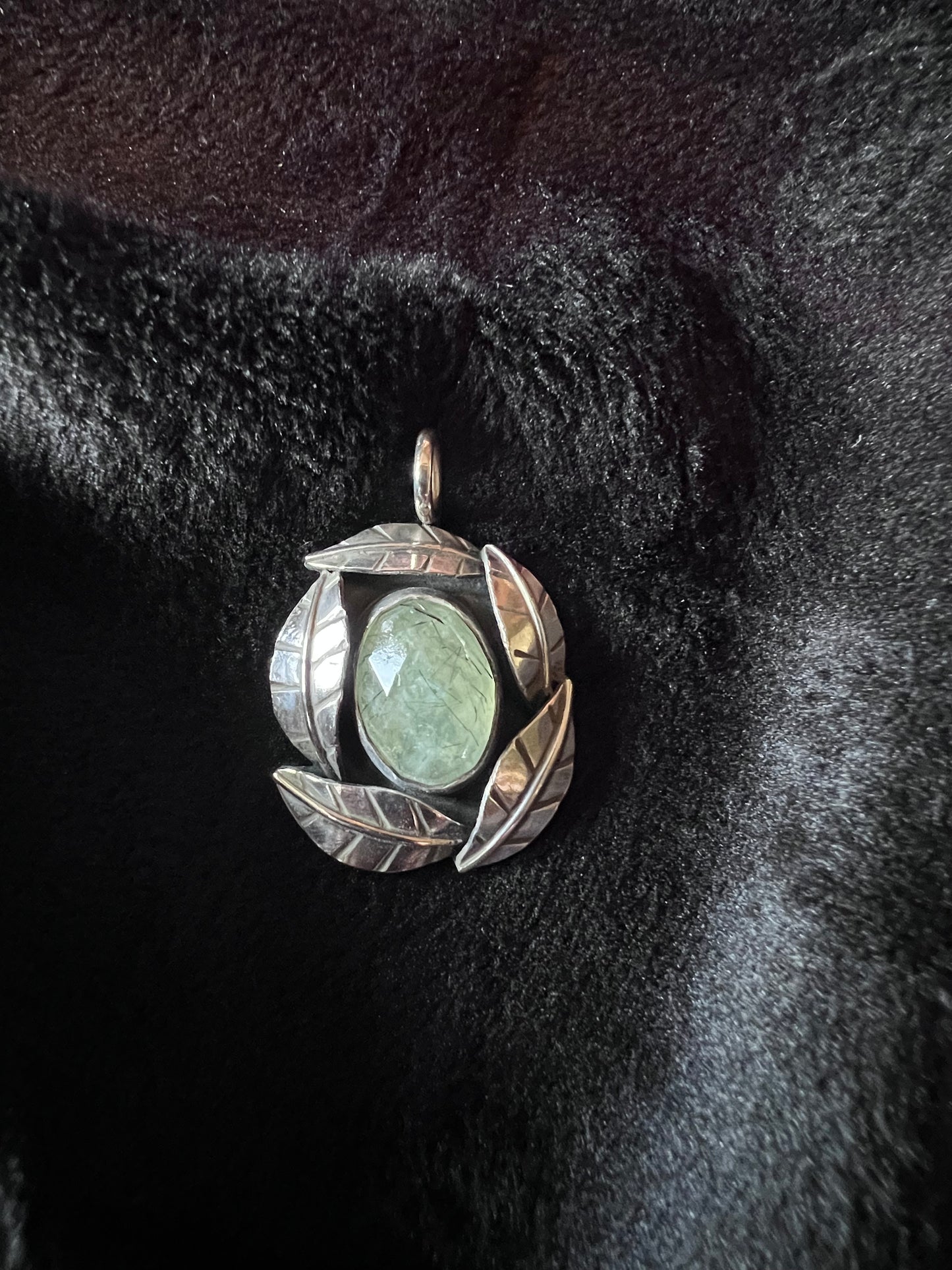 Sterling Silver and Prehnite Pendant