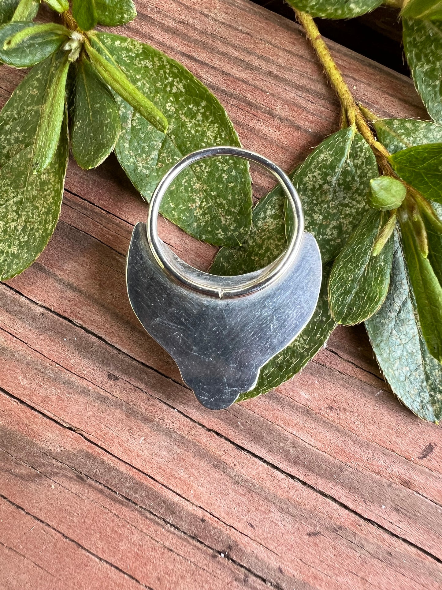Sterling Silver and Black Onyx Moon Pendant