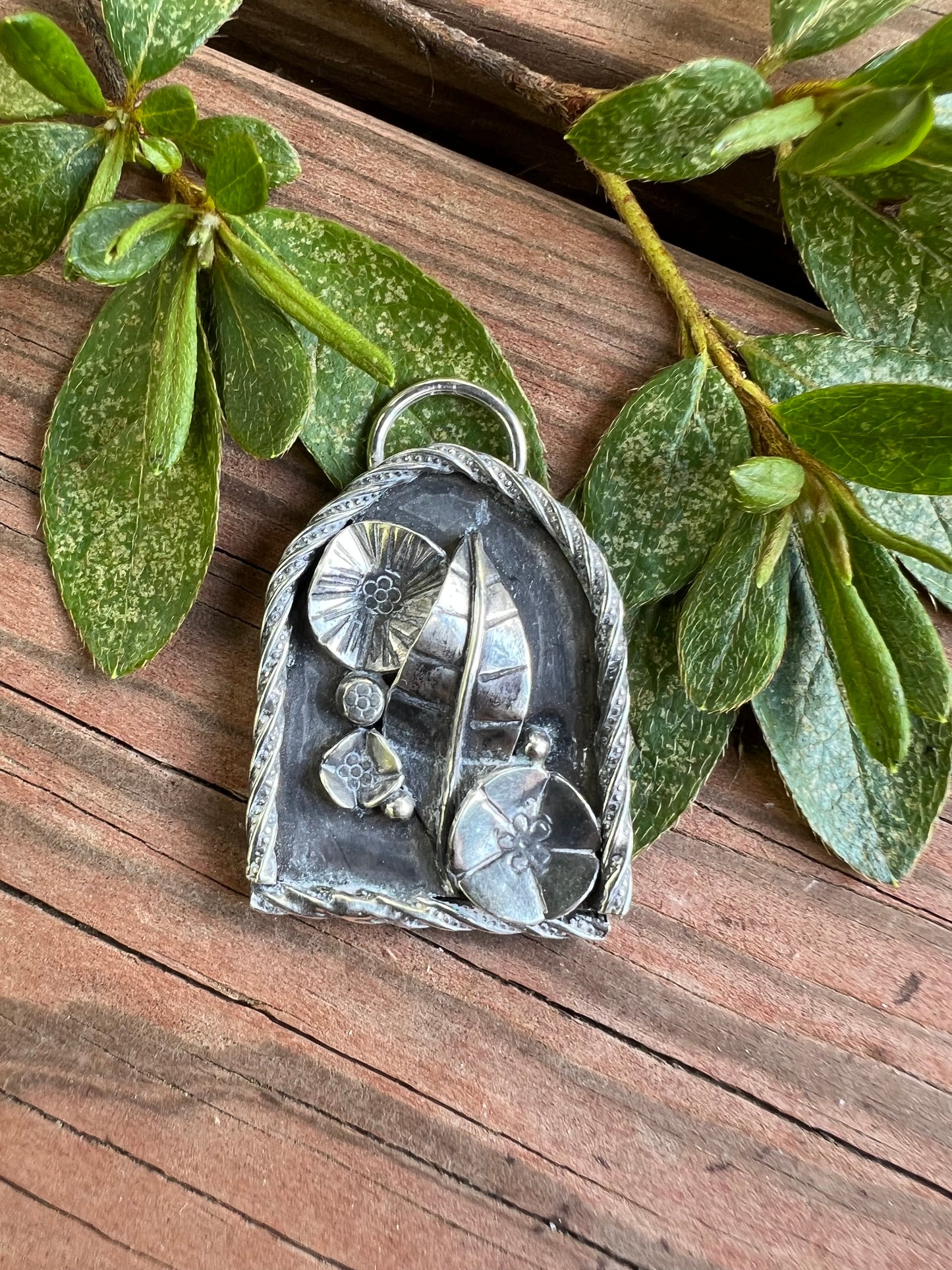Sterling Silver Botanical Pendant