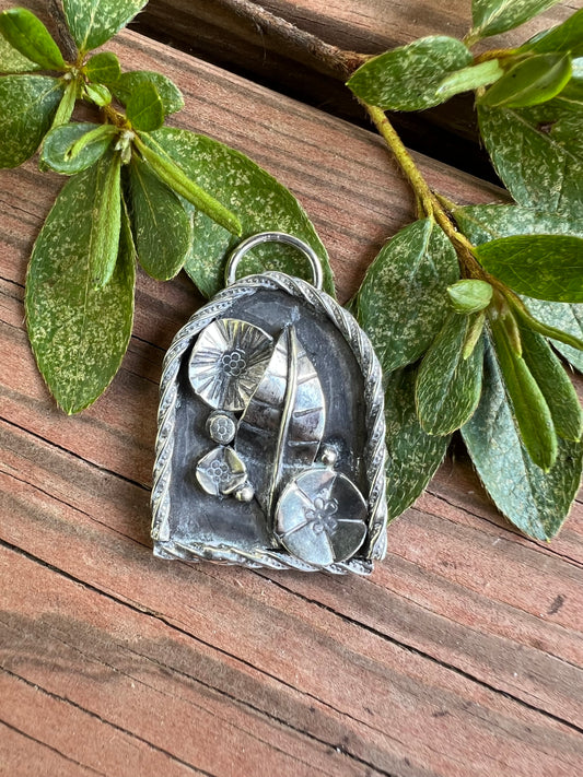 Sterling Silver Botanical Pendant