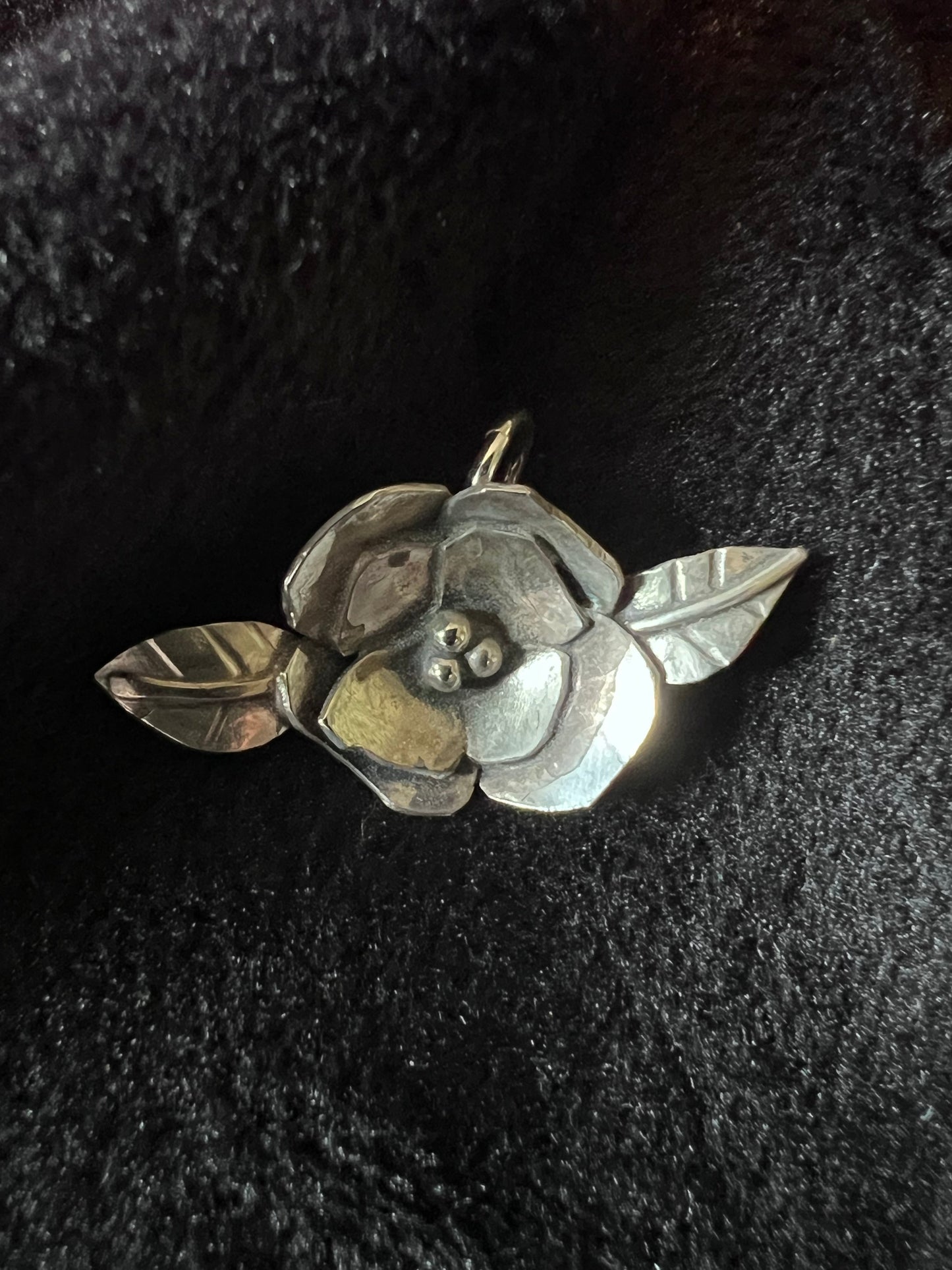 Sterling Silver Flower and Leaves Pendant