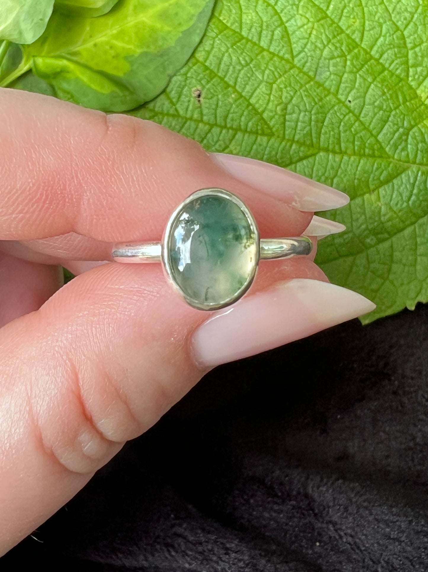 Sterling Silver Moss Agate Ring