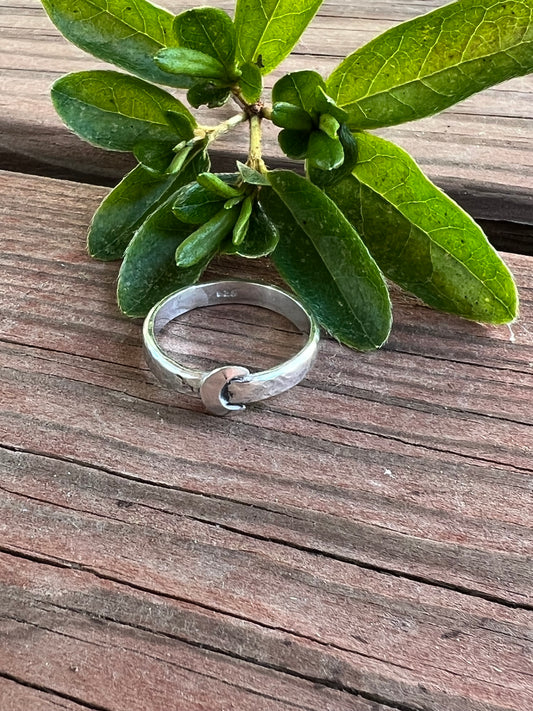 Sterling Silver Moon Ring