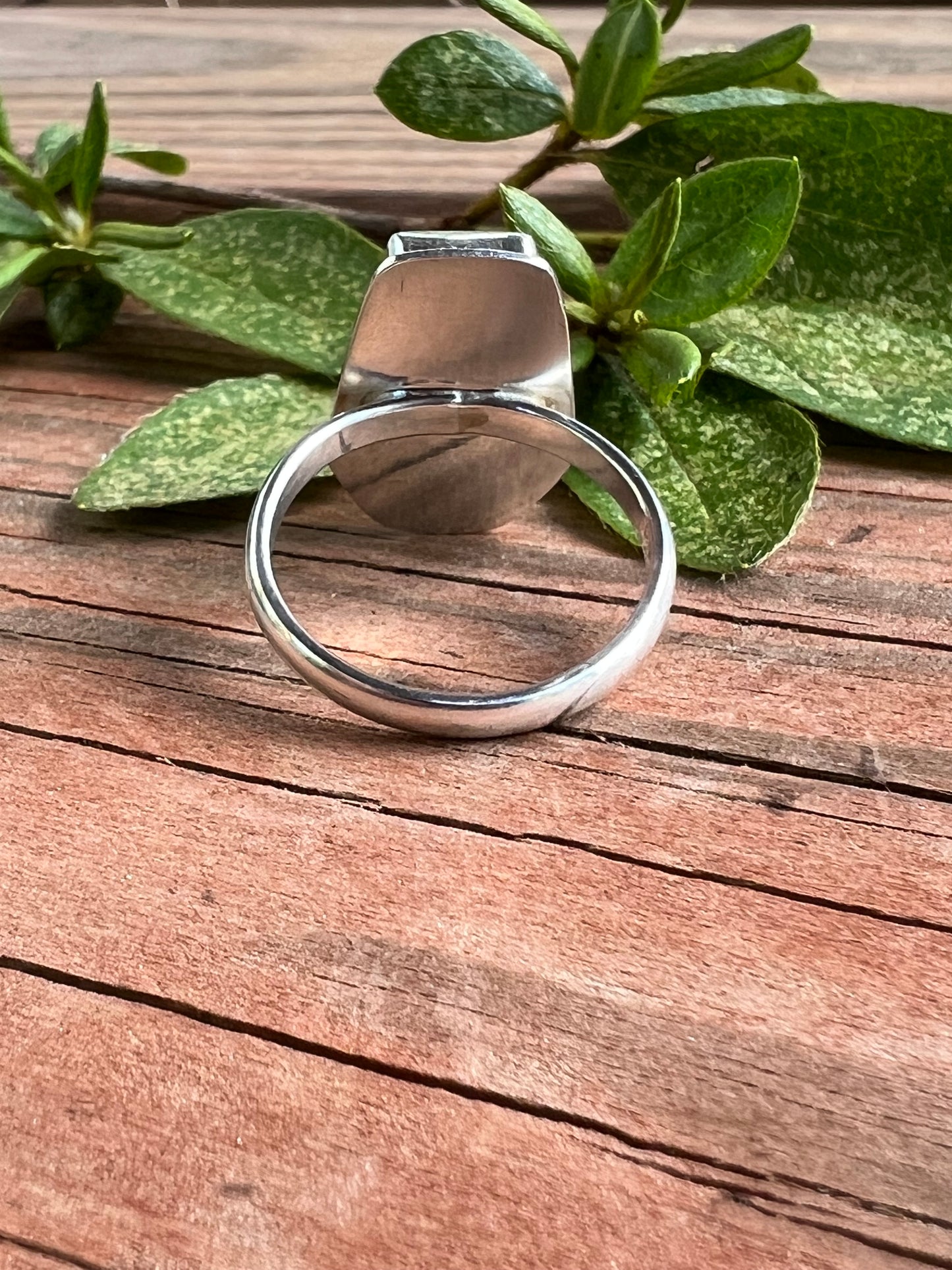 Sterling Silver and Black Onyx Coffin Ring