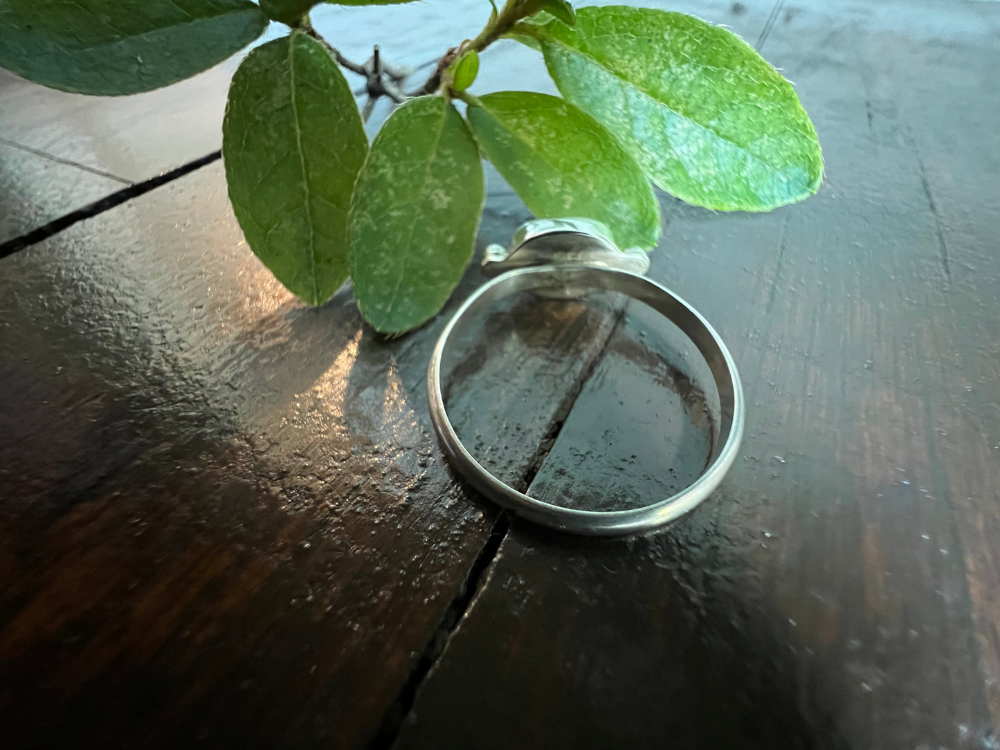 Sterling Silver and Green Onyx Ring