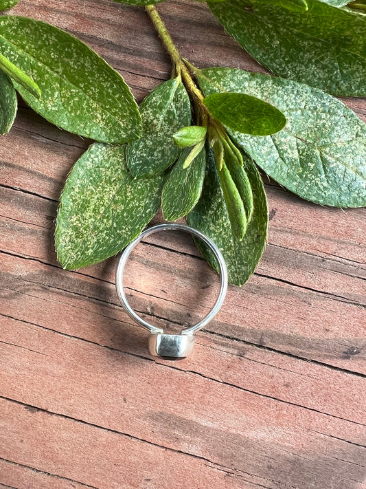 Sterling Silver and Black Onyx Coffin Ring