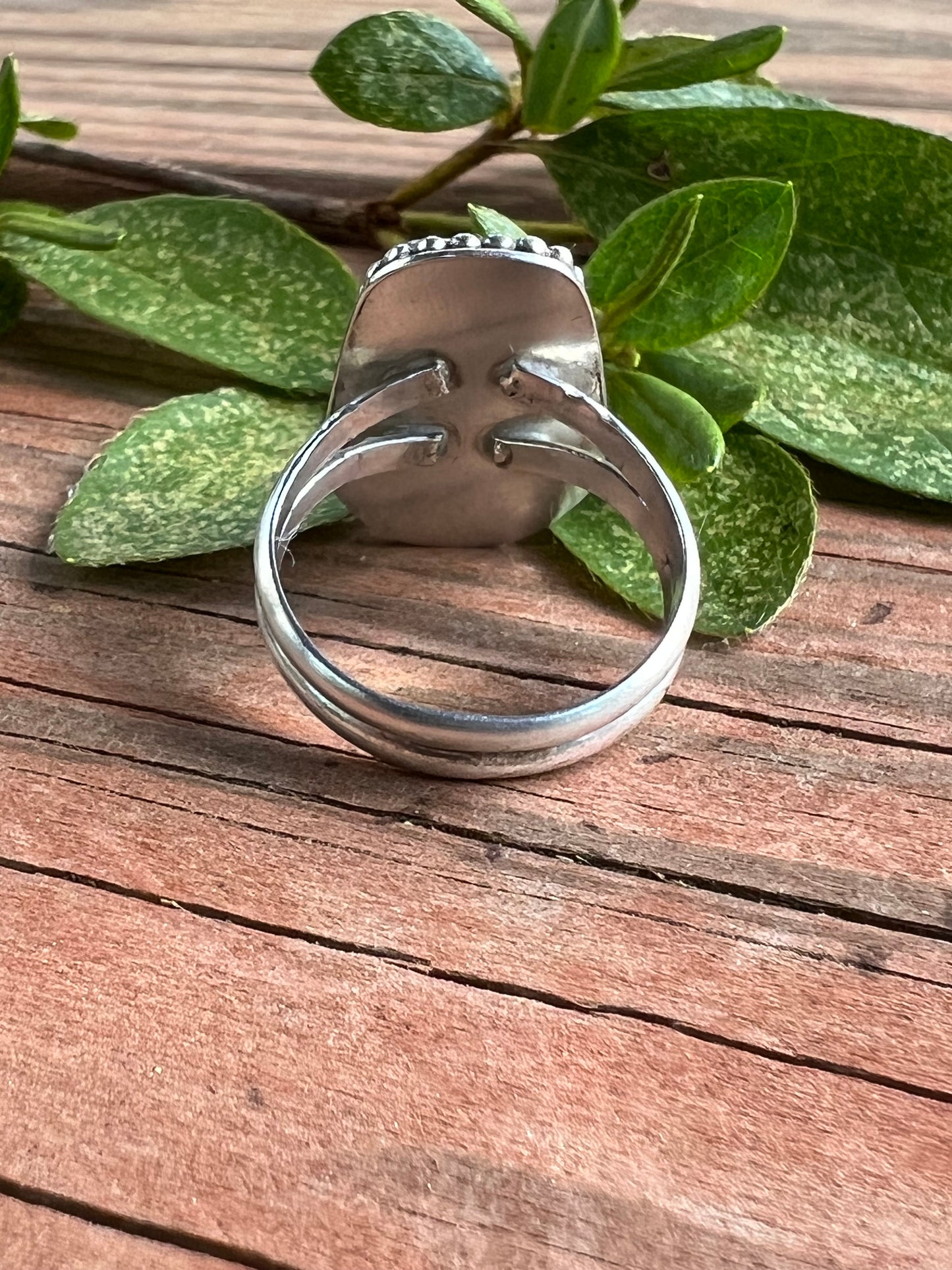 Sterling Silver and Silver Sheen Obsidian Coffin Ring